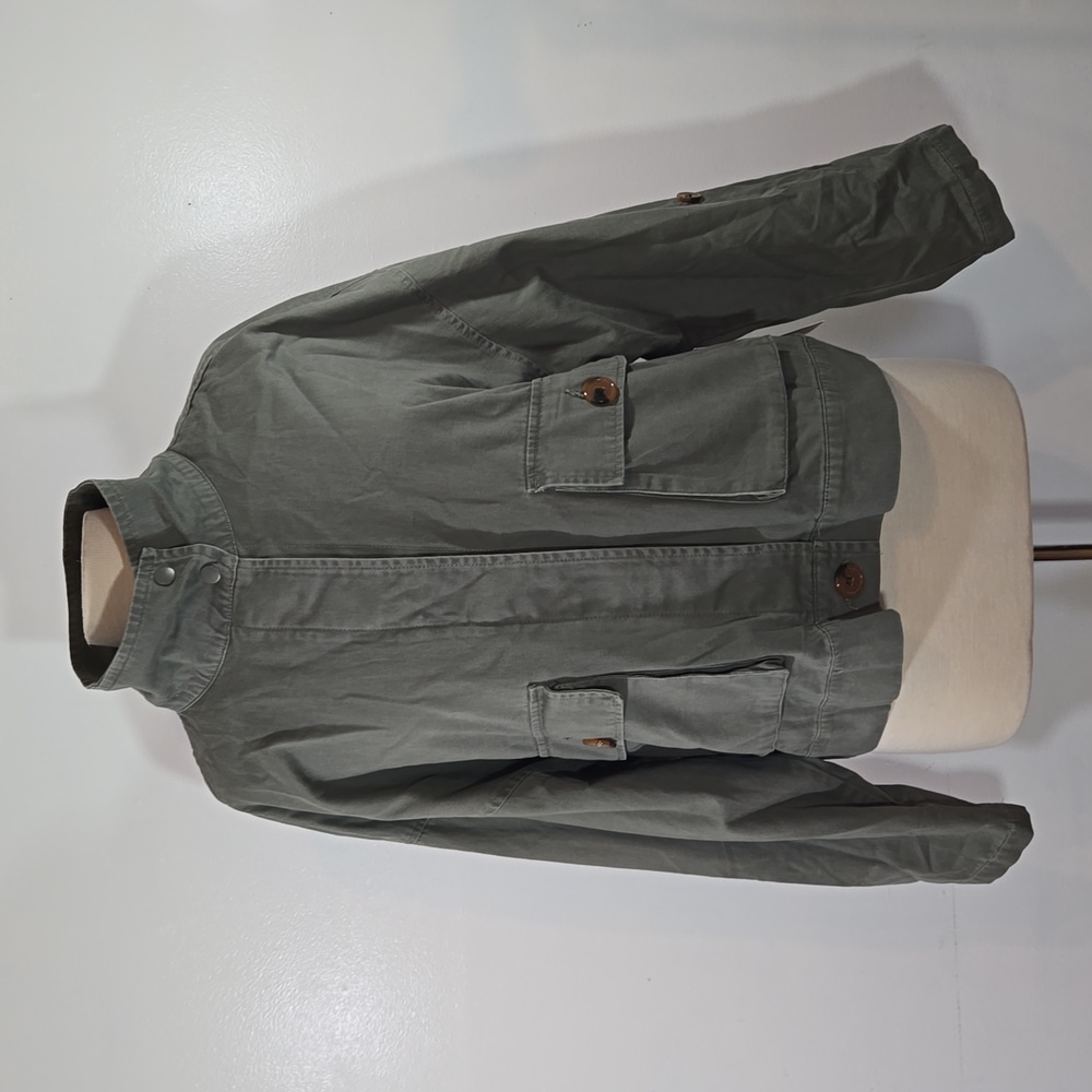 Simply Blessed Cotton Utility Green Jacket XLarge